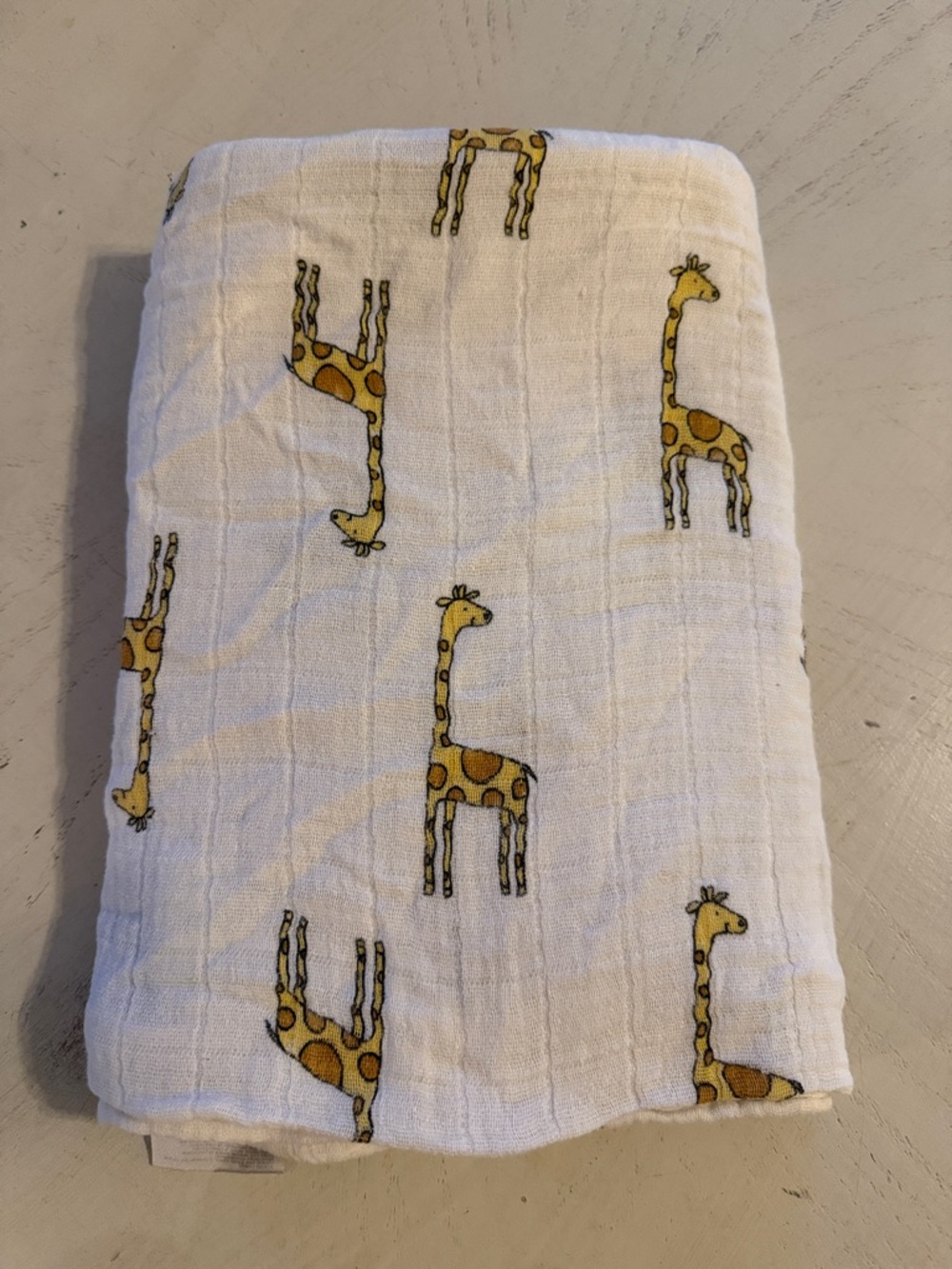 aden + anais Cream Muslin Swaddle with Giraffe Print